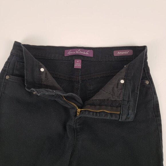 Gloria Vanderbilt 8P Amanda Jeans Black Petite Slim Skinny Straight Denim - Picture 3 of 16